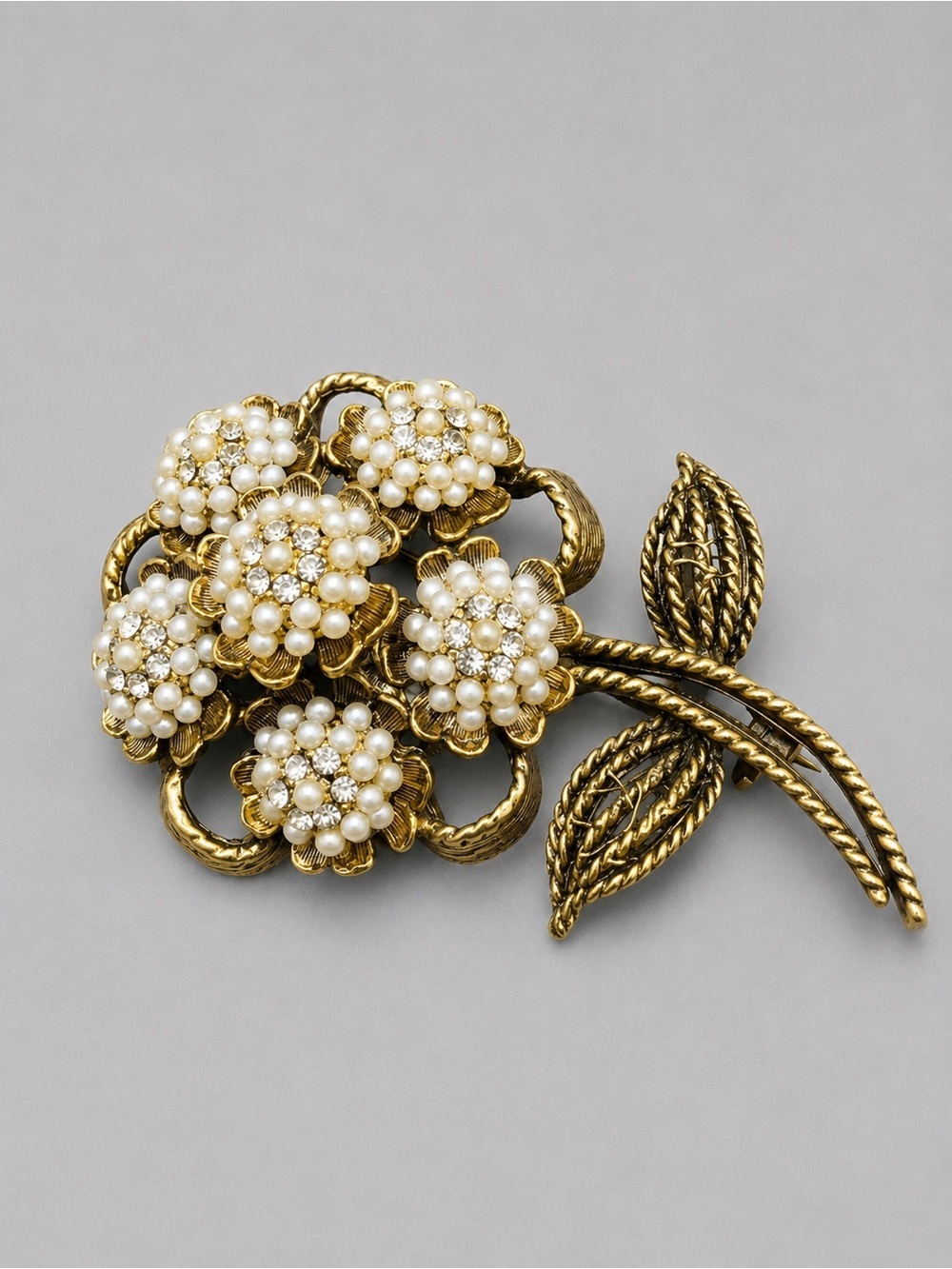 Vintage Har Pearl Cluster Floral Brooch #41SB